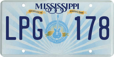 MS license plate LPG178