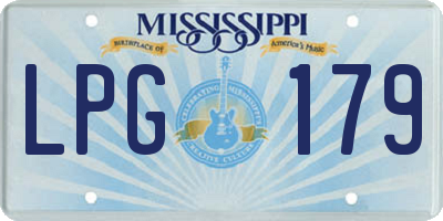 MS license plate LPG179