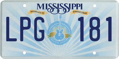 MS license plate LPG181