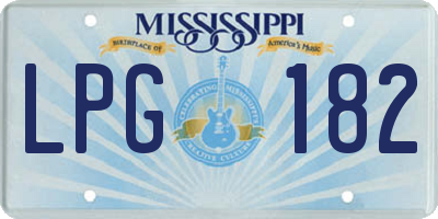 MS license plate LPG182