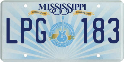 MS license plate LPG183