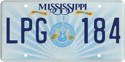 MS license plate LPG184