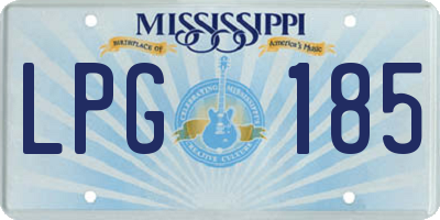 MS license plate LPG185