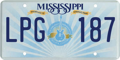 MS license plate LPG187
