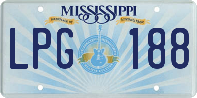 MS license plate LPG188