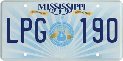 MS license plate LPG190