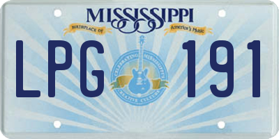 MS license plate LPG191