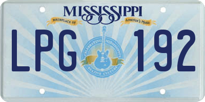 MS license plate LPG192