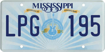 MS license plate LPG195