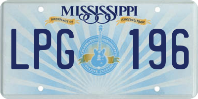 MS license plate LPG196