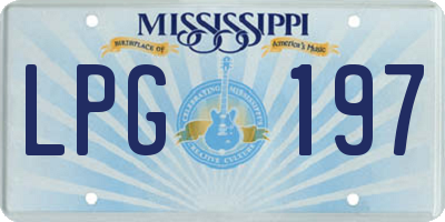 MS license plate LPG197