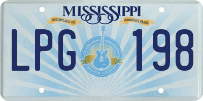 MS license plate LPG198