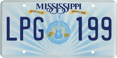 MS license plate LPG199