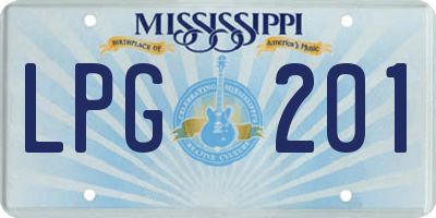 MS license plate LPG201