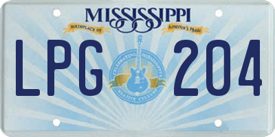 MS license plate LPG204