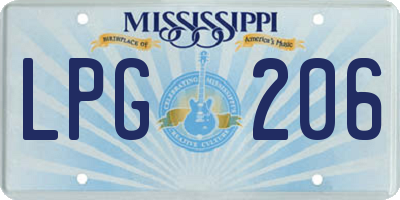 MS license plate LPG206