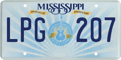 MS license plate LPG207