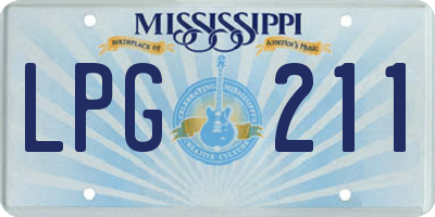 MS license plate LPG211