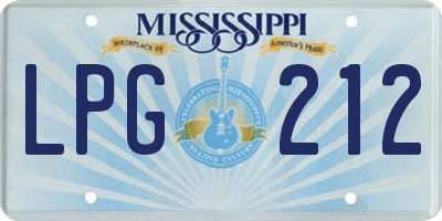 MS license plate LPG212