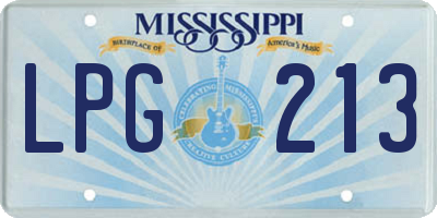 MS license plate LPG213