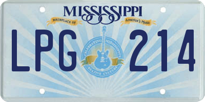 MS license plate LPG214