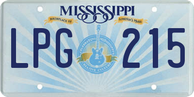MS license plate LPG215