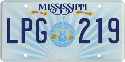 MS license plate LPG219