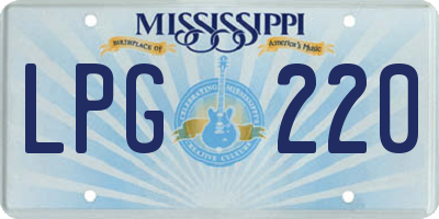 MS license plate LPG220