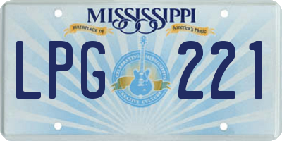 MS license plate LPG221