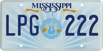 MS license plate LPG222