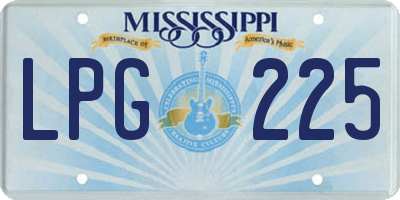 MS license plate LPG225