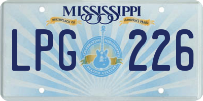 MS license plate LPG226