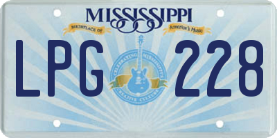 MS license plate LPG228
