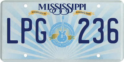 MS license plate LPG236