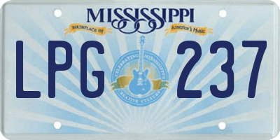 MS license plate LPG237