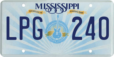 MS license plate LPG240