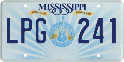 MS license plate LPG241
