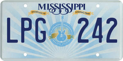 MS license plate LPG242