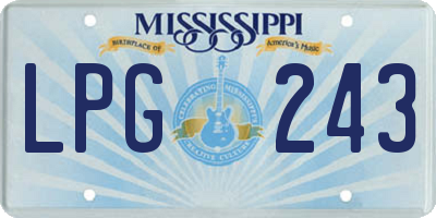 MS license plate LPG243