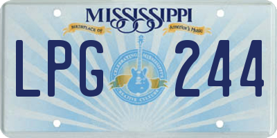 MS license plate LPG244