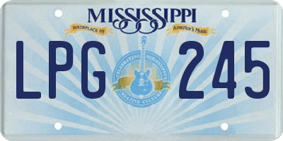 MS license plate LPG245