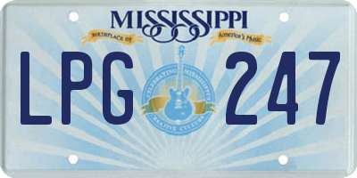 MS license plate LPG247