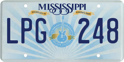 MS license plate LPG248