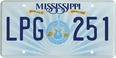 MS license plate LPG251