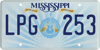MS license plate LPG253