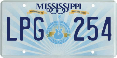 MS license plate LPG254