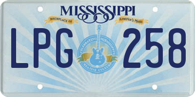 MS license plate LPG258