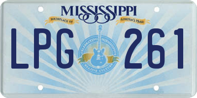 MS license plate LPG261