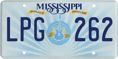 MS license plate LPG262