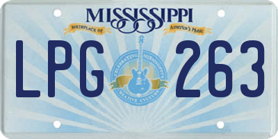MS license plate LPG263